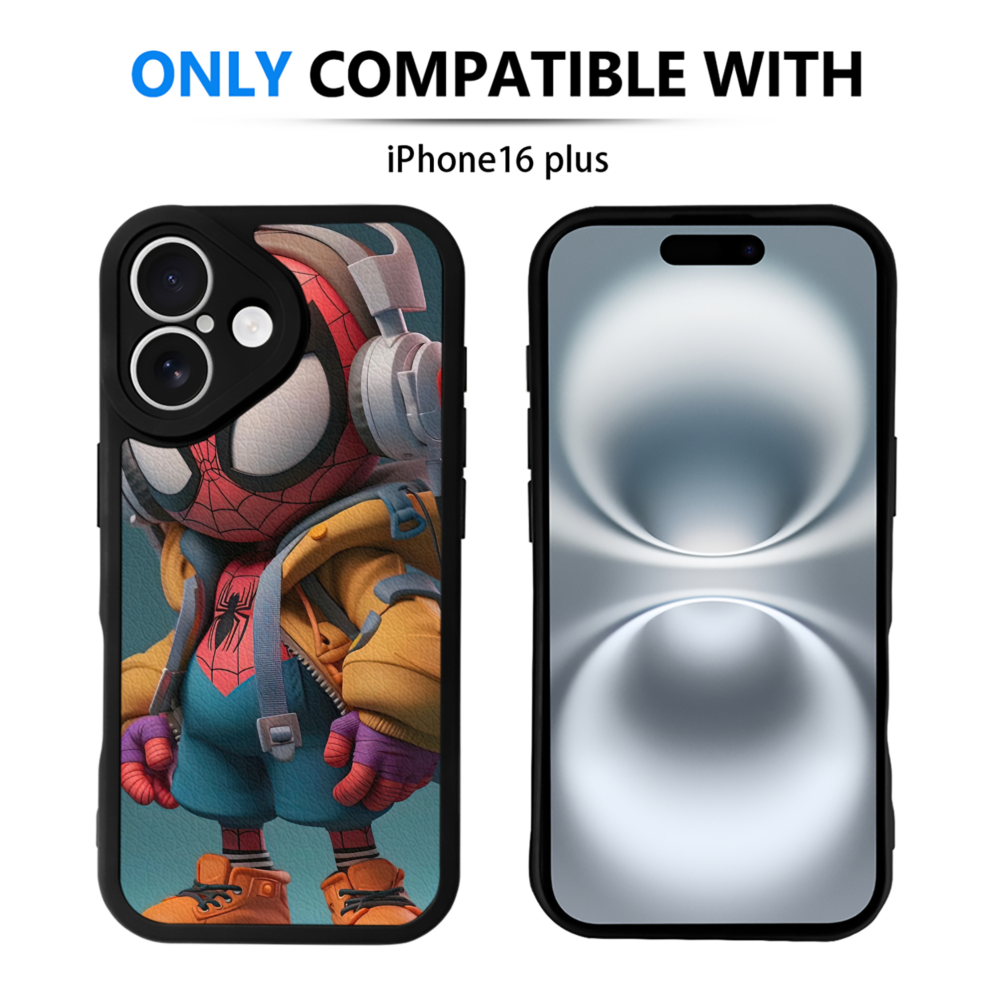 Spider Man スパイダーマン 【iPhone 16シリーズ対応】シリコンスマホケース（レザー調） 材質：シリコン